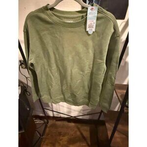 Boys Fleece Crewneck Pullover Sweatshirt Cat & Jack™ Olive Green L Husky